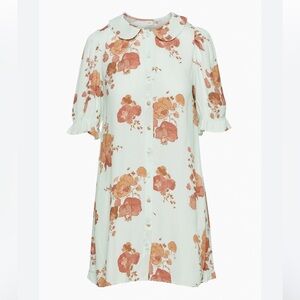 Aritzia Wilfred Poppins Floral Puff Sleeve Shirt Dress S